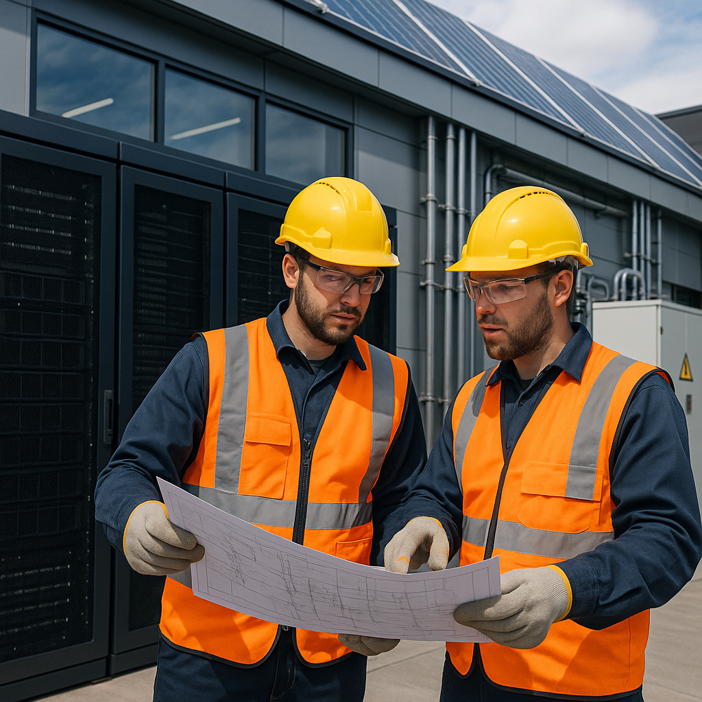 Modern data center installation on a commercial bu
